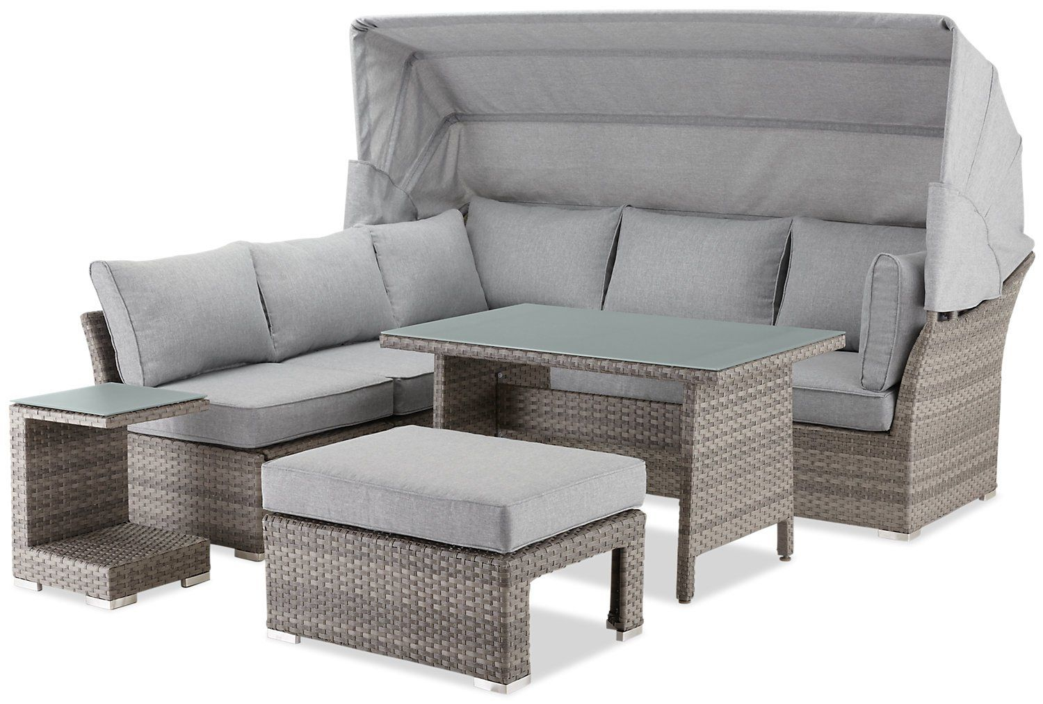 Bermuda 6 Piece Modular Sectional Package With Sunshade with dimensions 1500 X 1012