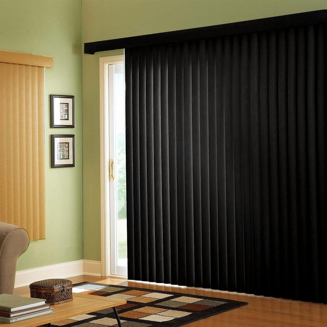 Black Vertical Blinds White On The Reverse Side For The with measurements 1100 X 1100