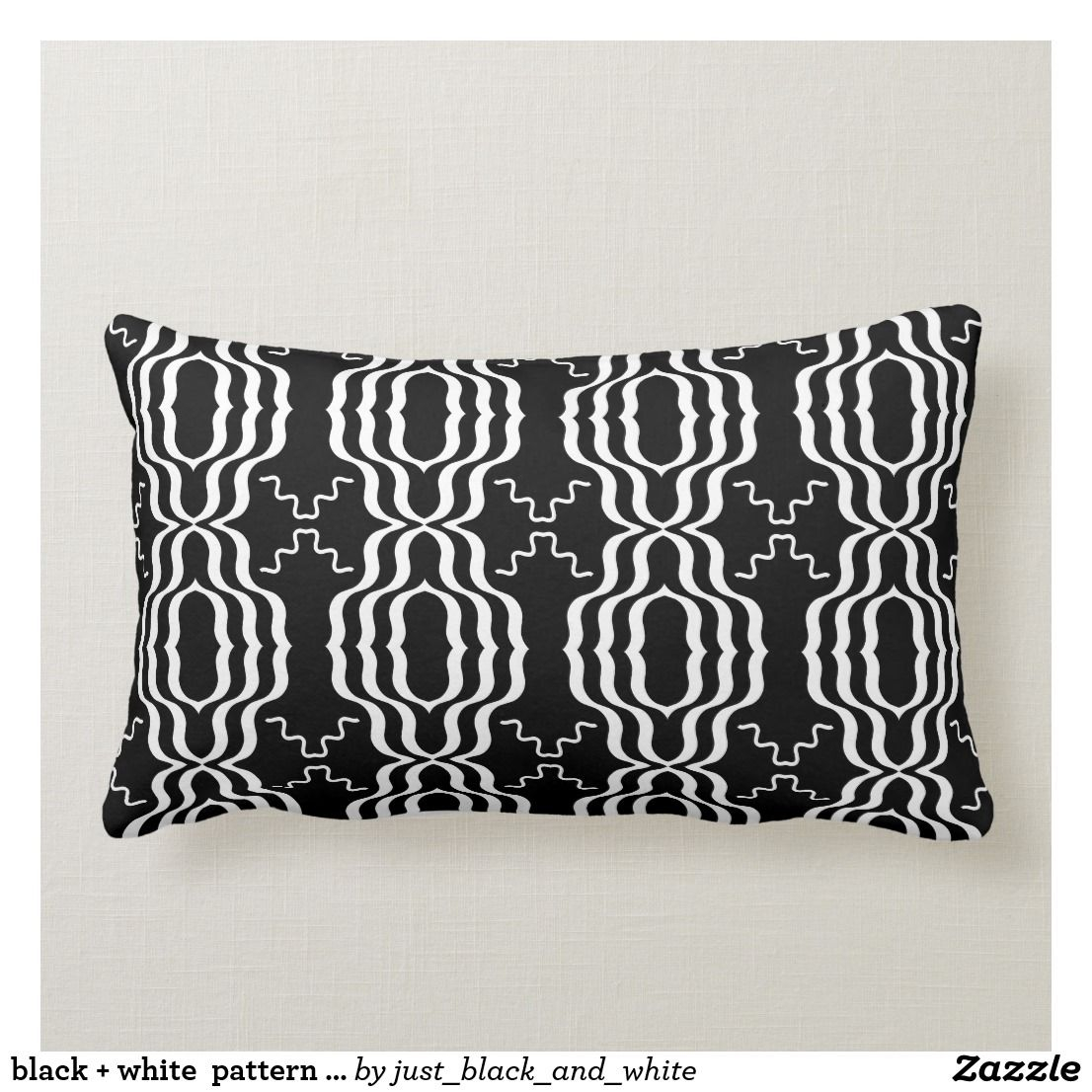 Black White Pattern Modern Decorative Lumbar Pillow with measurements 1106 X 1106