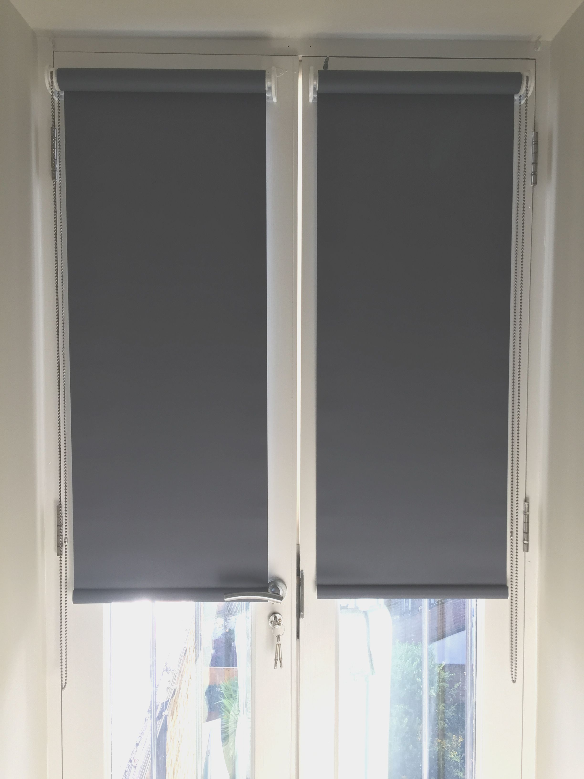 Blackout Roller Blinds For French Doors Installed To Home In with proportions 2448 X 3264