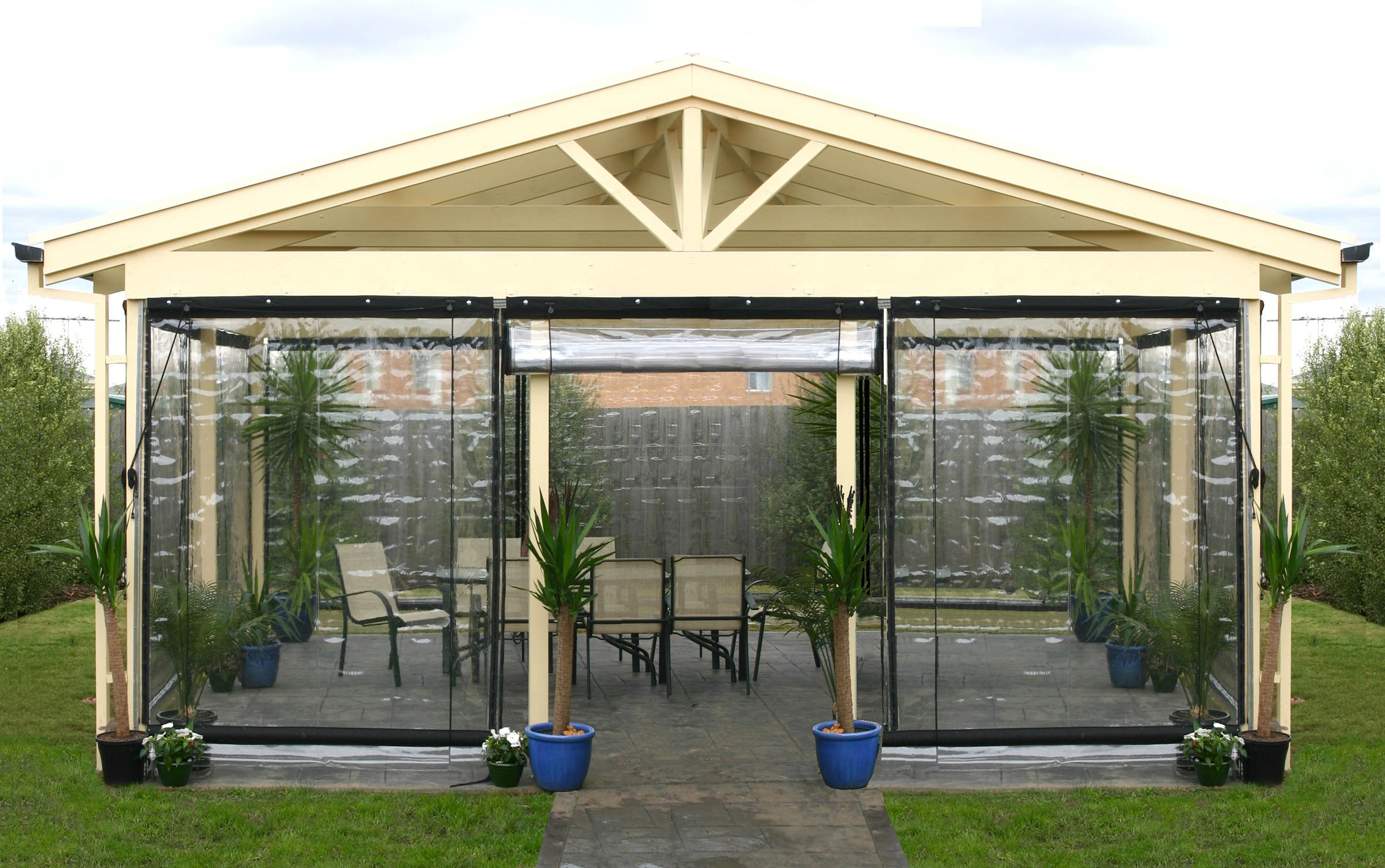 Blind Outdoor Bistro Shp 150x240cm Clr Pvc Blk Bi1524 pertaining to proportions 2362 X 1481