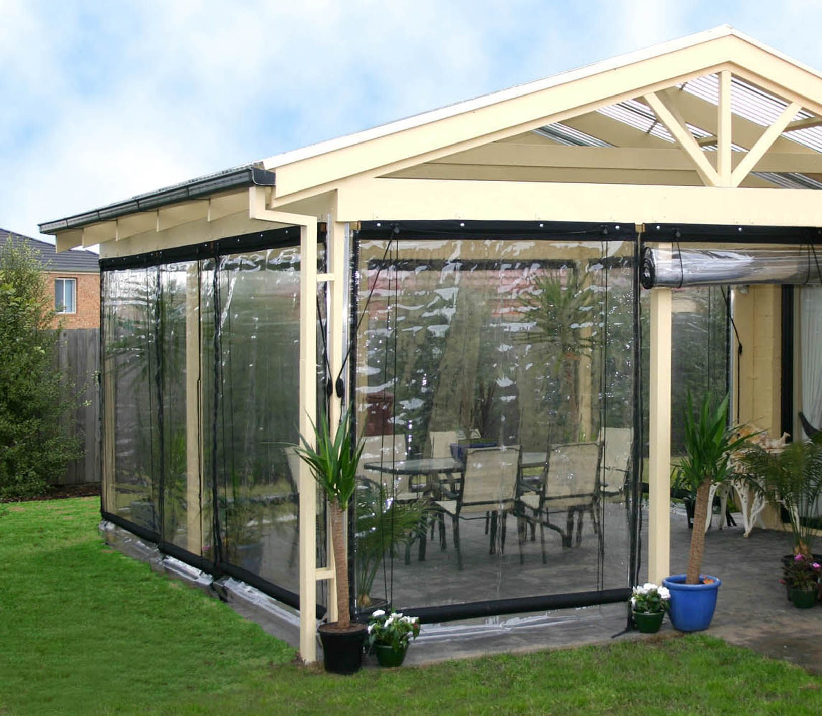 Blind Outdoor Bistro Shp 180x240cm Clr Pvc Blk Bi1824 intended for dimensions 1628 X 1417
