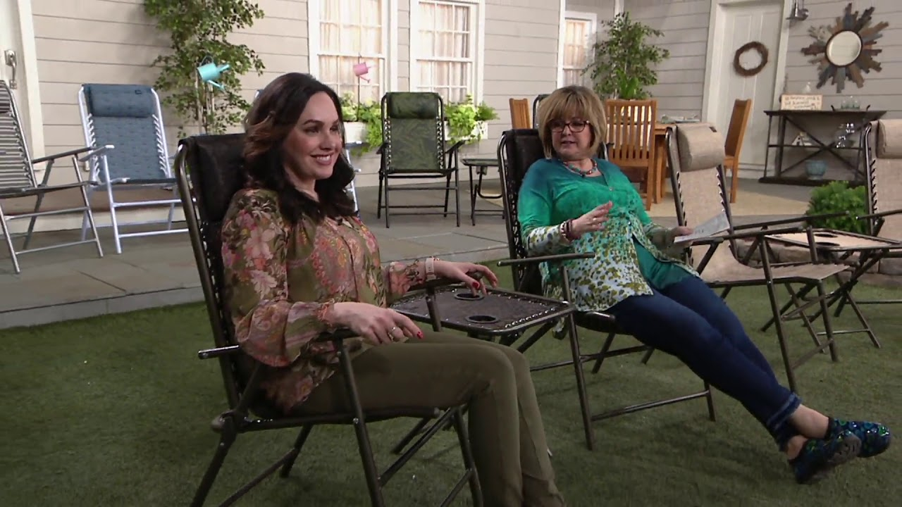 Bliss Hammocks Folding Outdoor Patio Set With 2 Chairs And Side Table On Qvc regarding proportions 1280 X 720