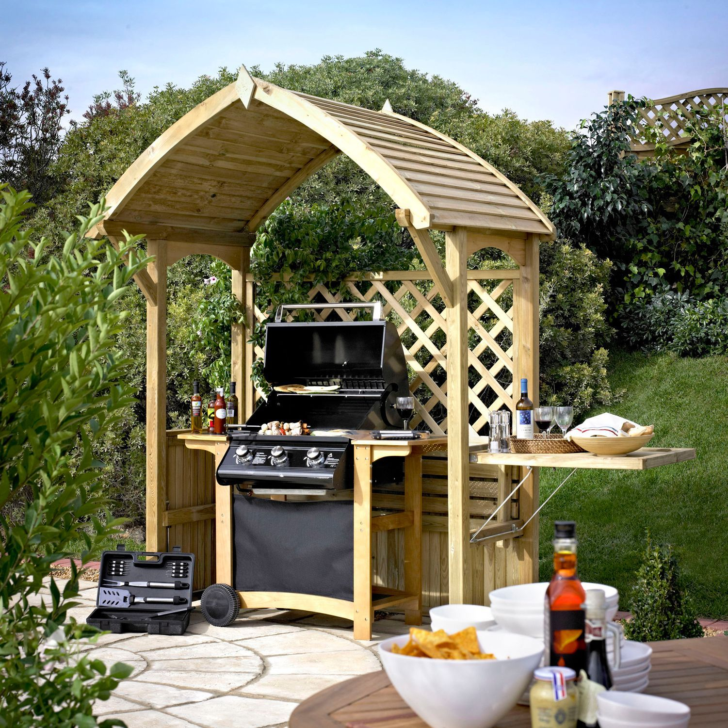 Blooma Barmouth Timber Bbq Arbour H216m W1770mm D12m with proportions 1501 X 1501