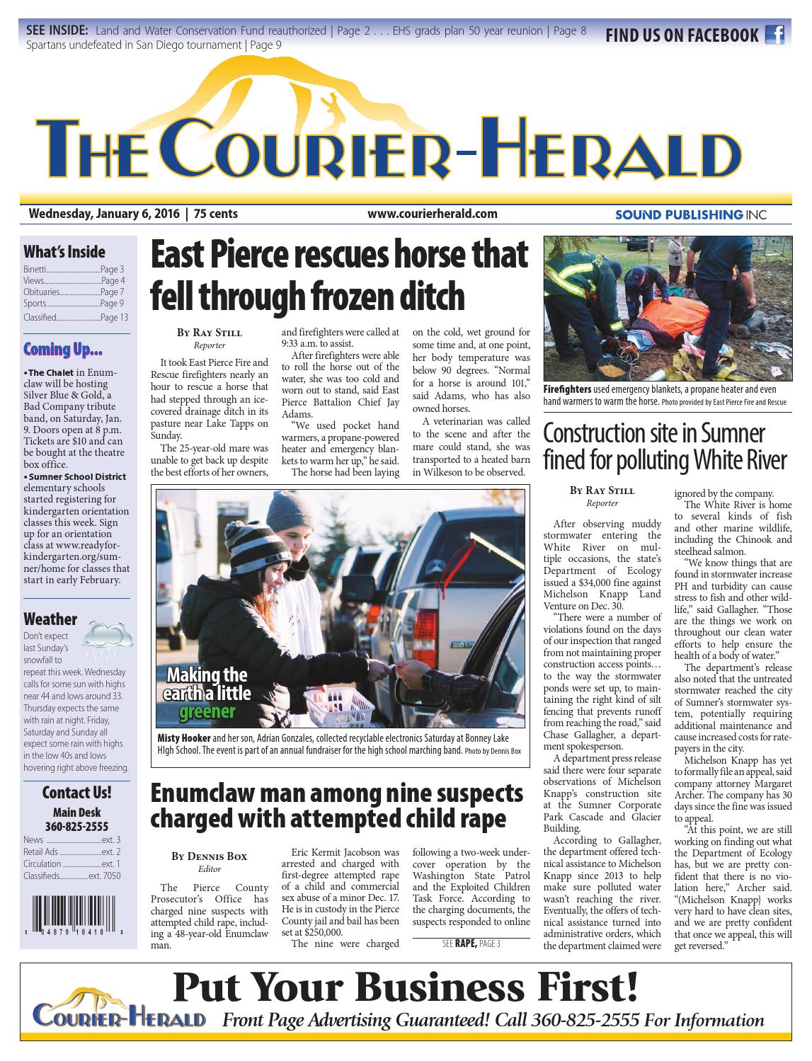 Bonney Lake And Sumner Courier Herald January 06 2016 with proportions 1147 X 1499