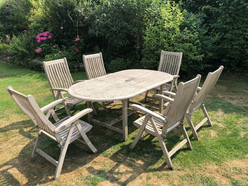 Bq Winchester Design Wooden Patio Table And 6 Reclining Wooden Chairs In Southampton Hampshire Gumtree throughout sizing 1024 X 768