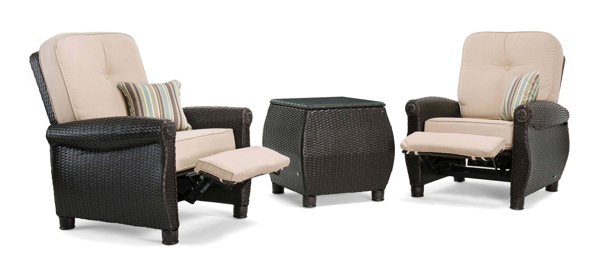 Breckenridge 3 Piece Patio Furniture Set Two Recliners with regard to proportions 2048 X 891