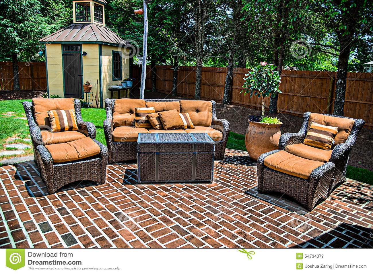 Brick Patio And Furniture Stock Image Image Of Mason 54734079 throughout measurements 1300 X 958