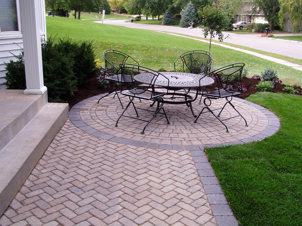 Brick Paver Patio Or Stamped Concrete Patio Ideas in measurements 1024 X 768