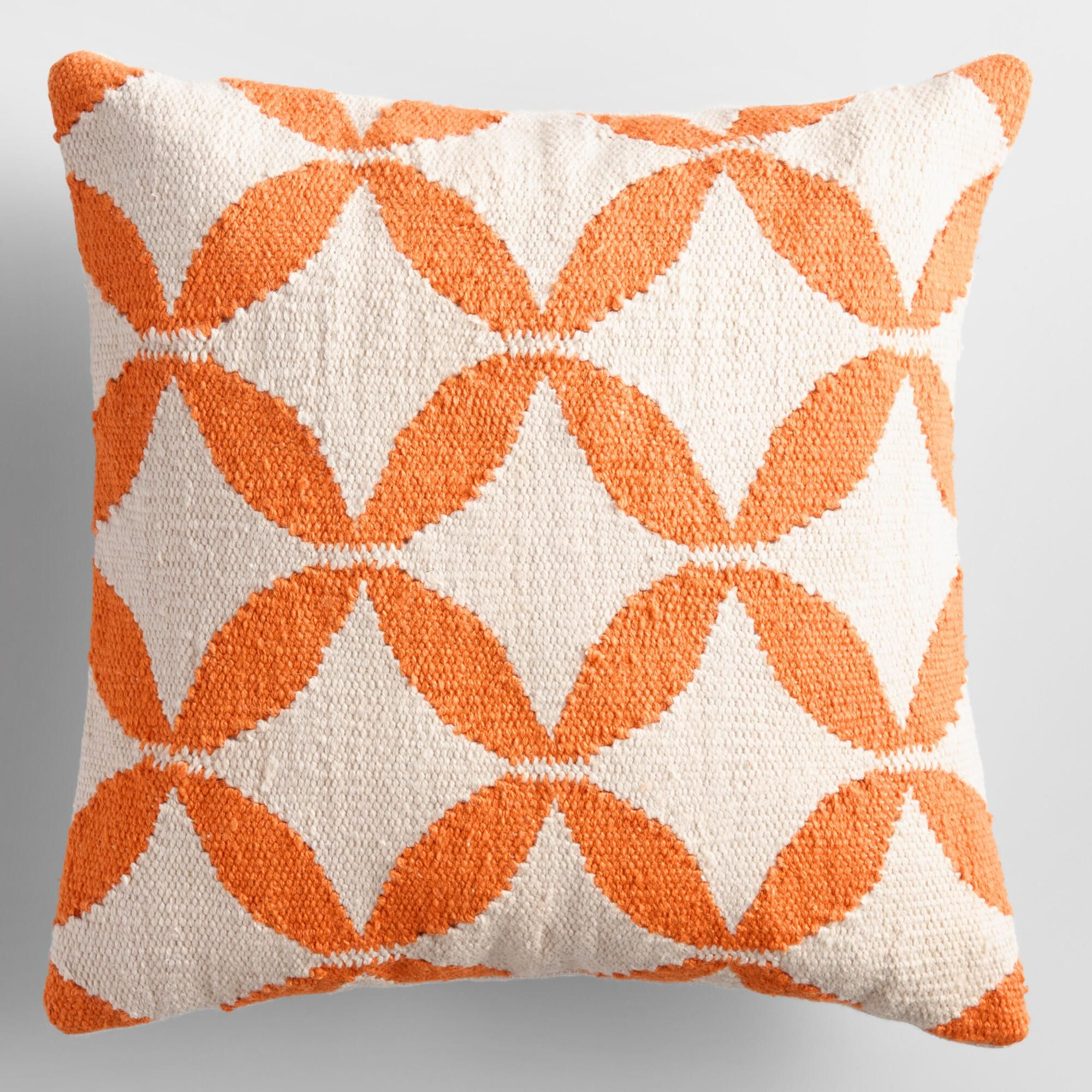Bright Orange Petals Woven Indoor Outdoor Patio Throw Pillow pertaining to dimensions 2000 X 2000