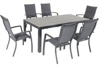 Cambridge Yuma 7 Piece Aluminum Outdoor Dining Set With 6 Padded Sling Chairs And A Faux Wood Dining Table inside dimensions 1000 X 1000