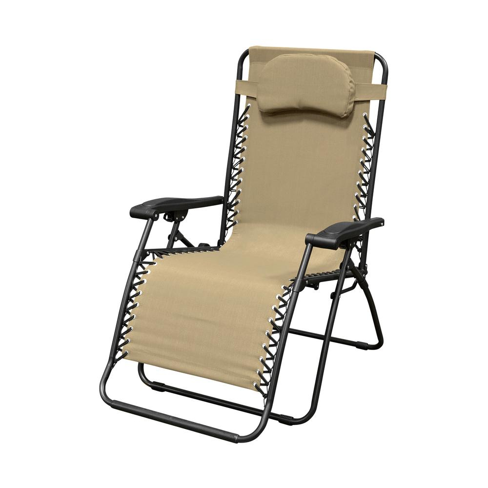Caravan Sports Infinity Oversized Beige Metal Zero Gravity Patio Chair within dimensions 1000 X 1000