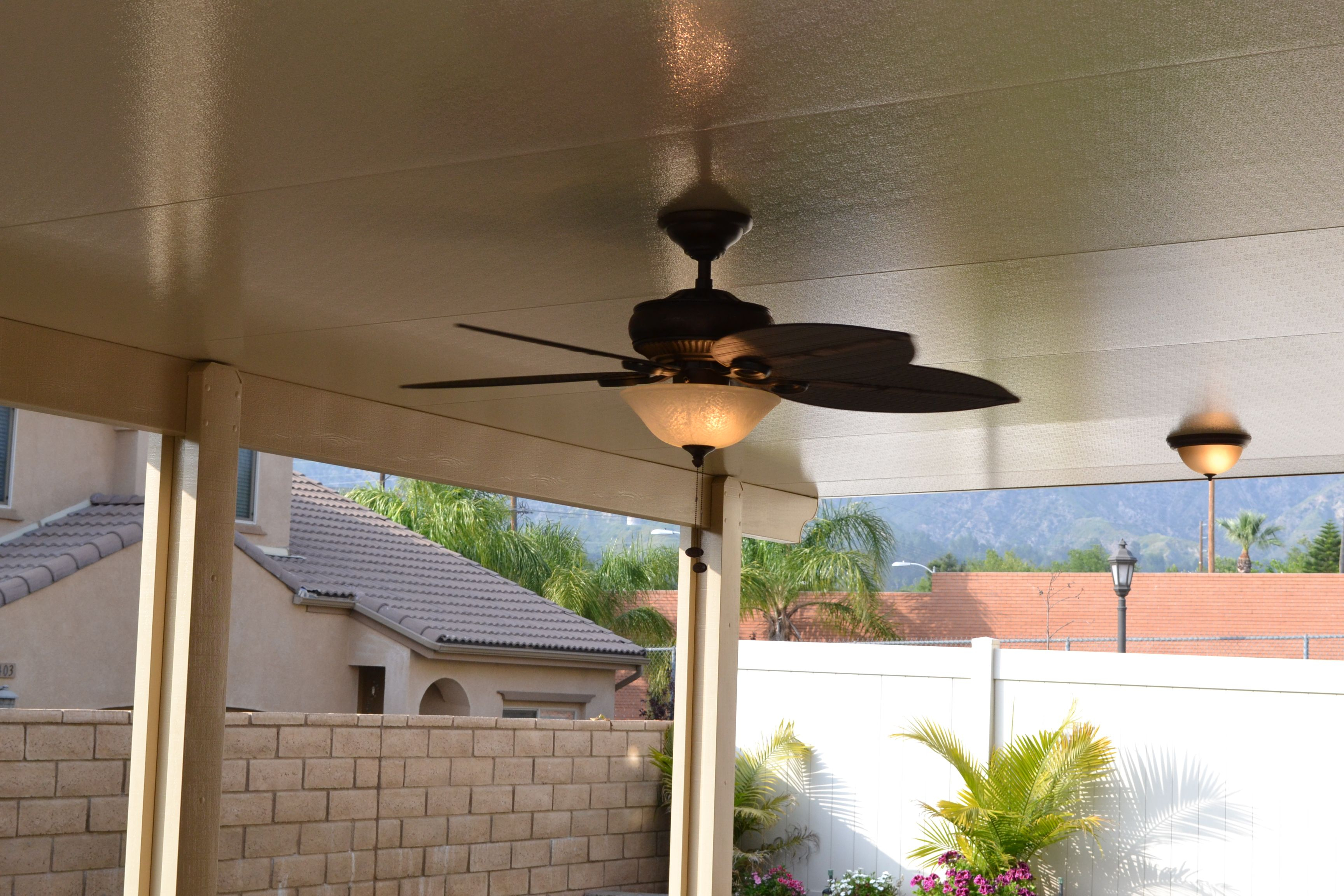 Ceiling Fan And Lighting To Solid Aluminum Patio Cover regarding measurements 3456 X 2304