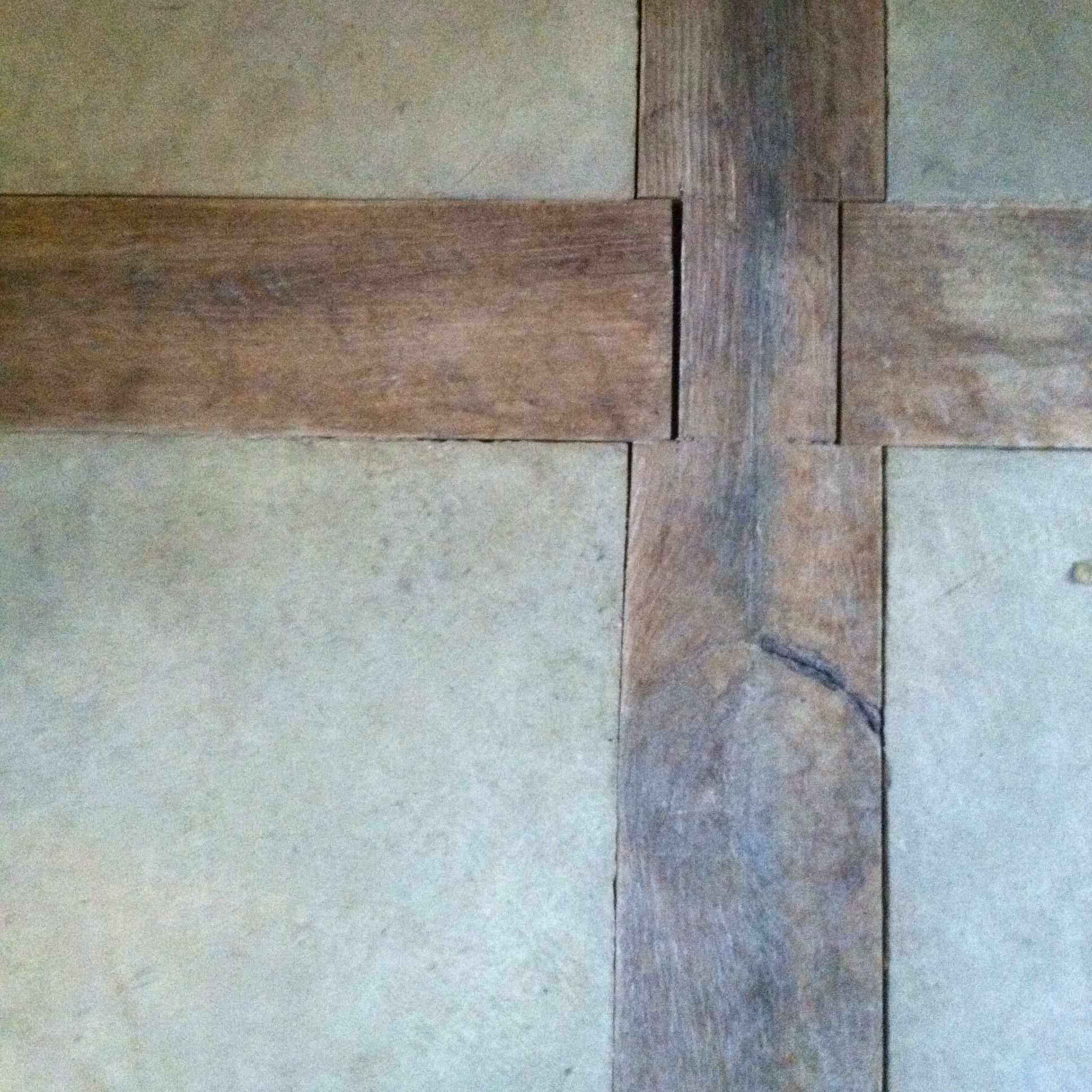 Cement Or Stone Inlaid Into Wood Beams On The Floor In Bunny throughout proportions 1936 X 1936