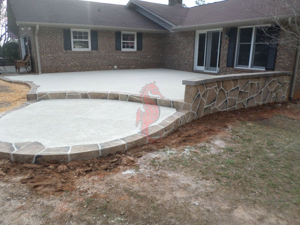 Cement Slab Patio With Flagstone Border Google Search inside size 1024 X 768