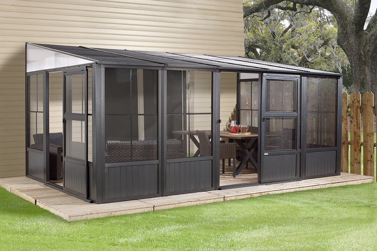 Charleston Aluminum Wall Mounted Patio Gazebo Patio Gazebo in sizing 1199 X 800