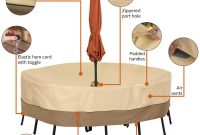 Classic Accessories Veranda Large Round Patio Set Cover With Umbrella Hole regarding proportions 1000 X 1000