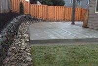 Concrete Patio River Rock Border With Drainage And Lawn with regard to sizing 2448 X 3264