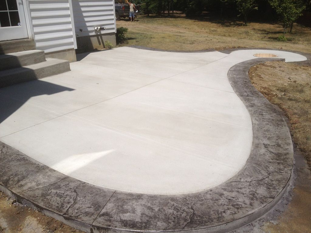 Concrete Patio With Stamped Border Google Search Poured throughout size 1024 X 768