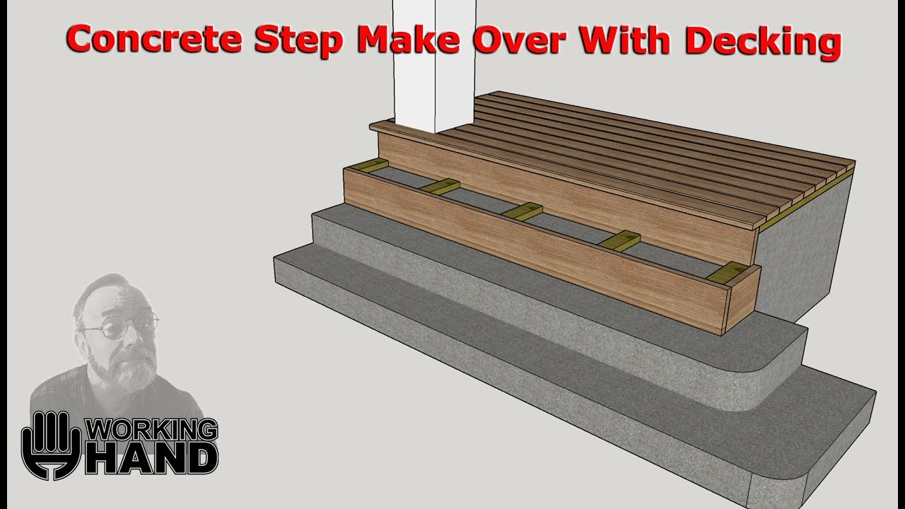 Concrete Step Make Over With Wood Decking inside dimensions 1280 X 720