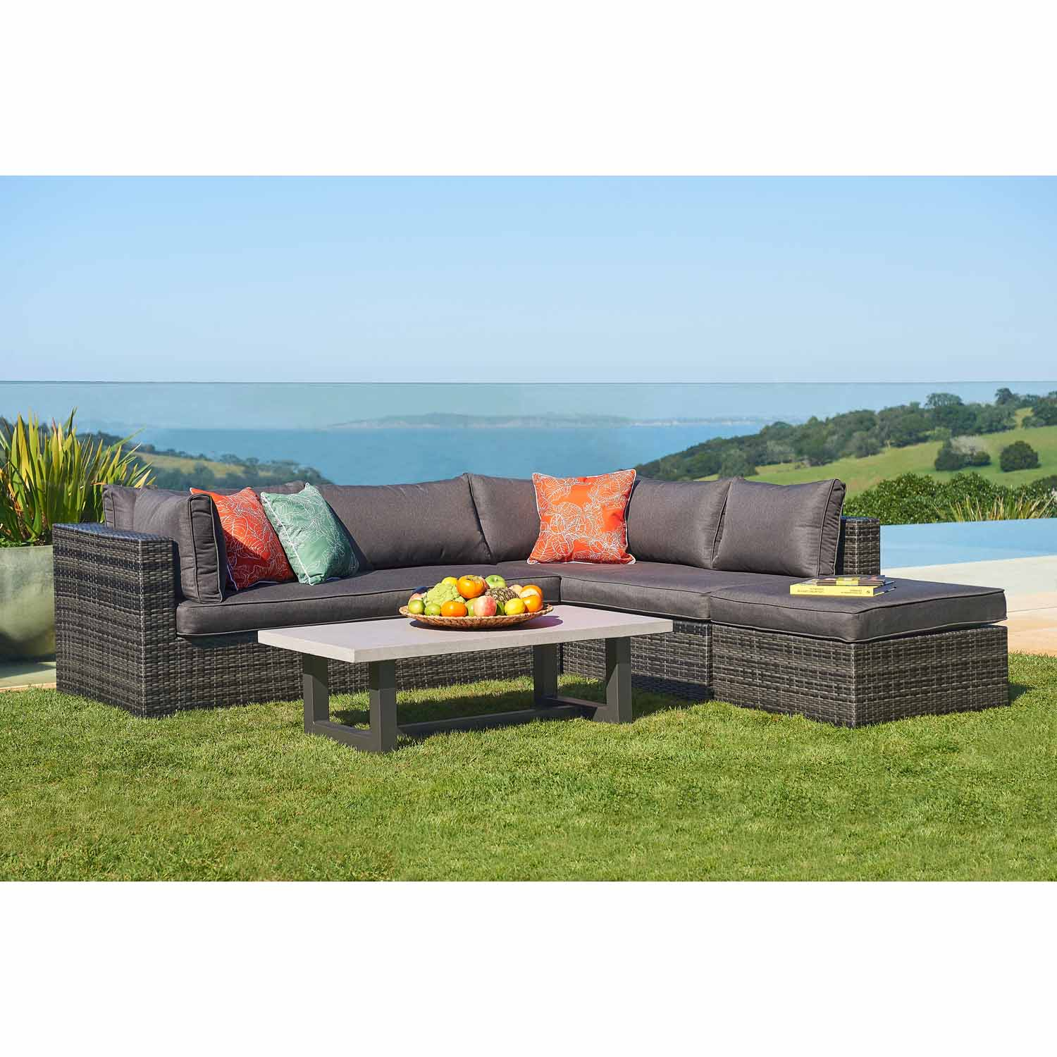 Contempo Outdoor Corner Lounge Setting 4 Piece pertaining to dimensions 1500 X 1500