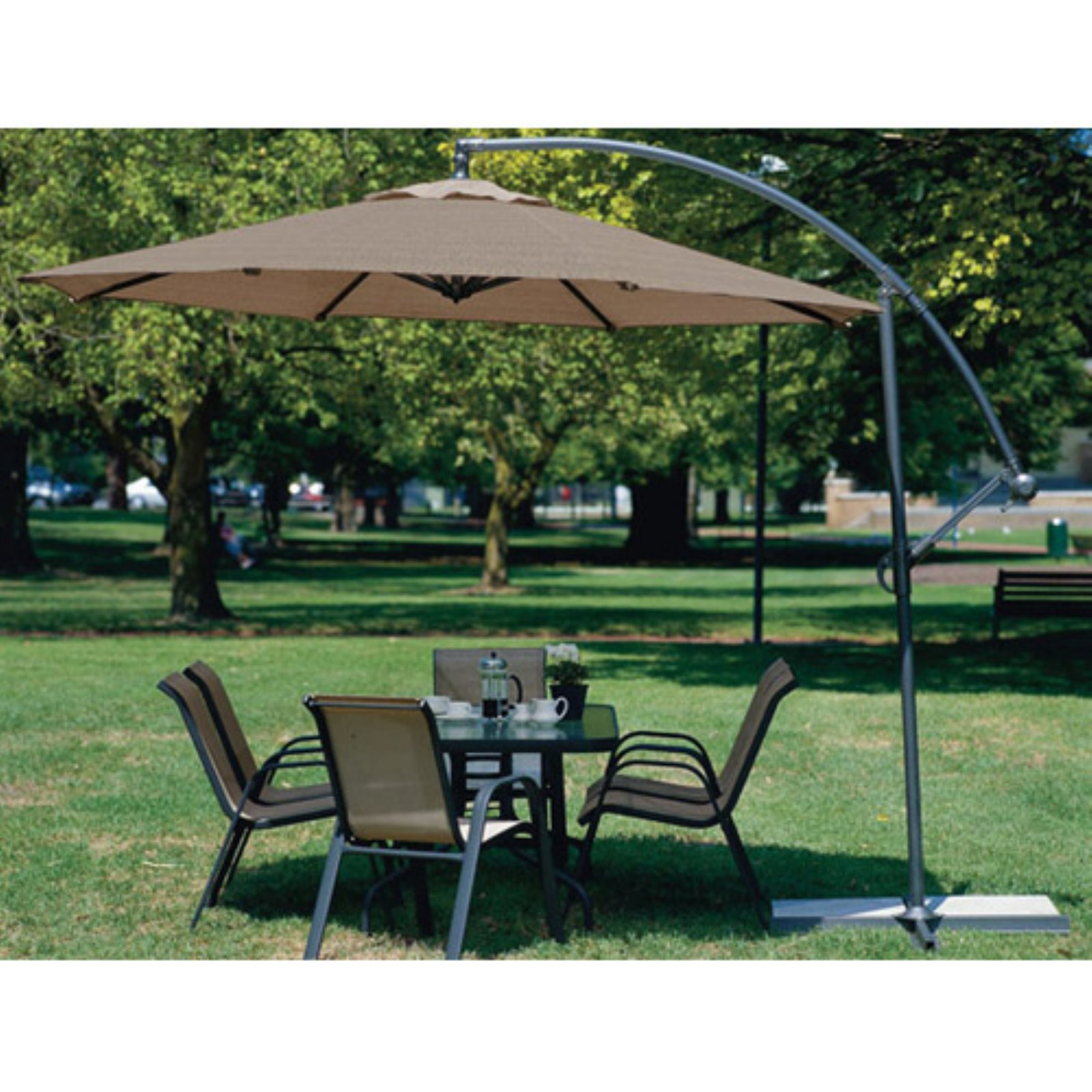 Coolaroo 10 Ft Offset Patio Umbrella Mocha Walmart throughout measurements 1600 X 1600