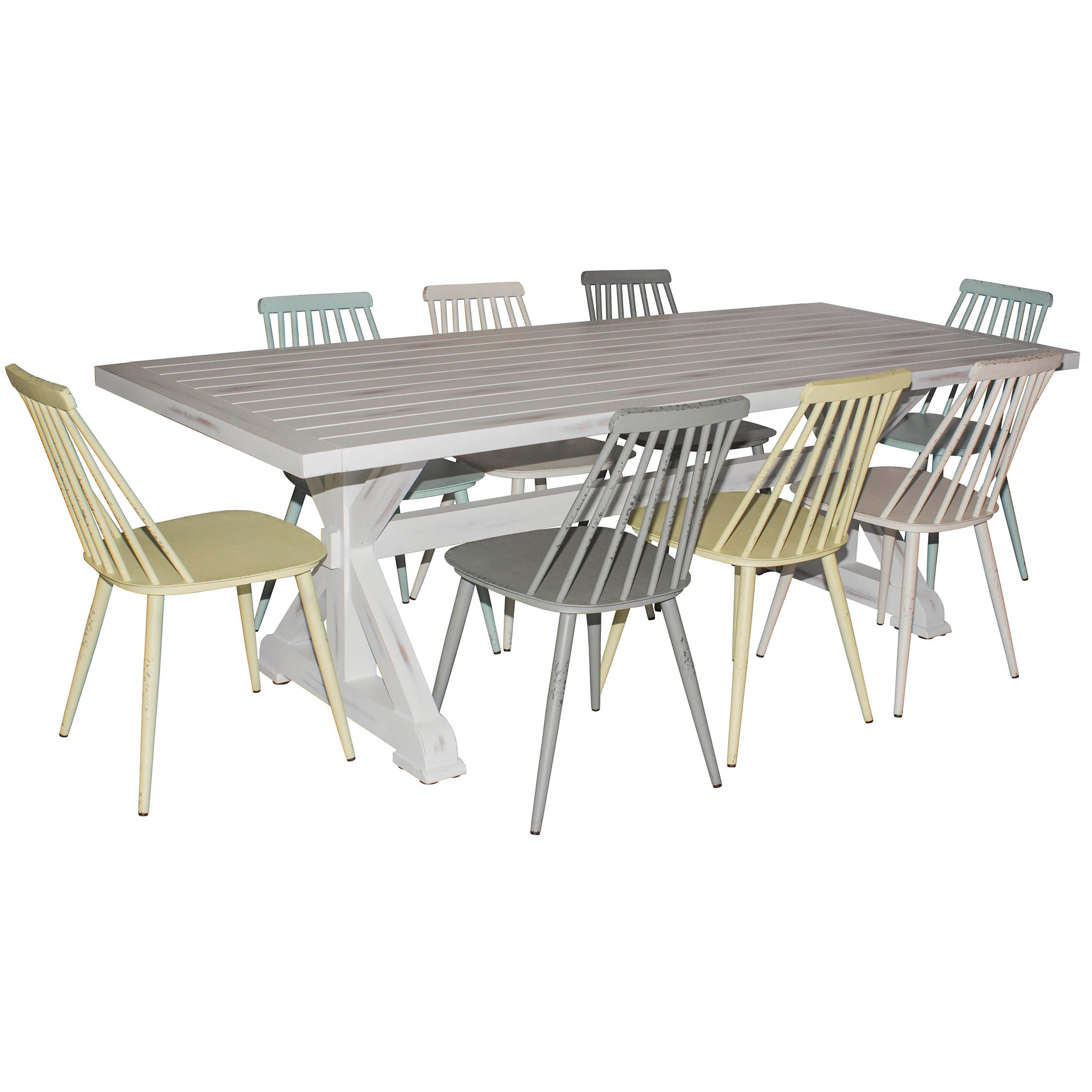 Cottage Aluminium 8 Seater Dining Set in dimensions 2244 X 2244