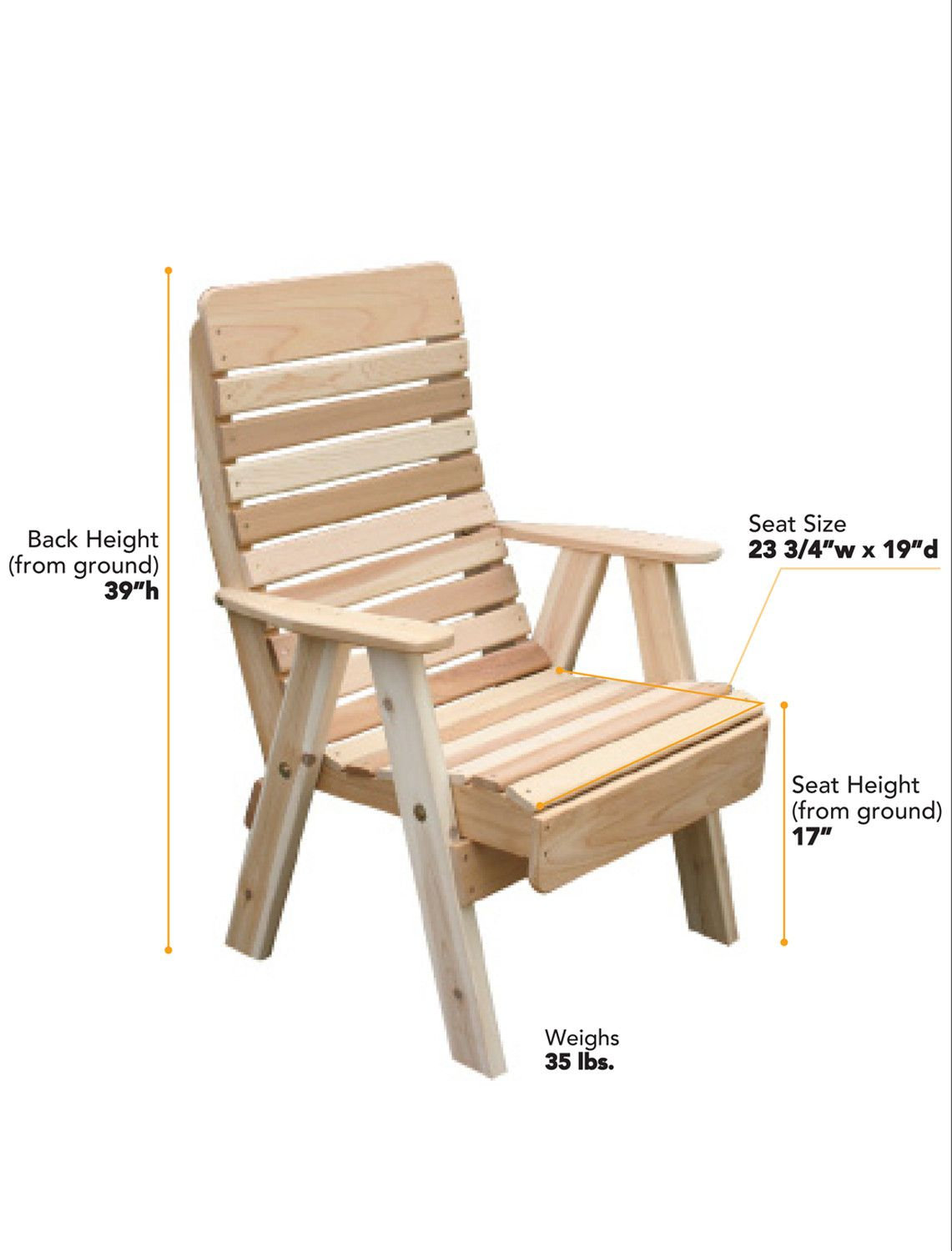 Creekvine Designs Cedar Highback Chair Wooden Lawn Chairs in measurements 1141 X 1500