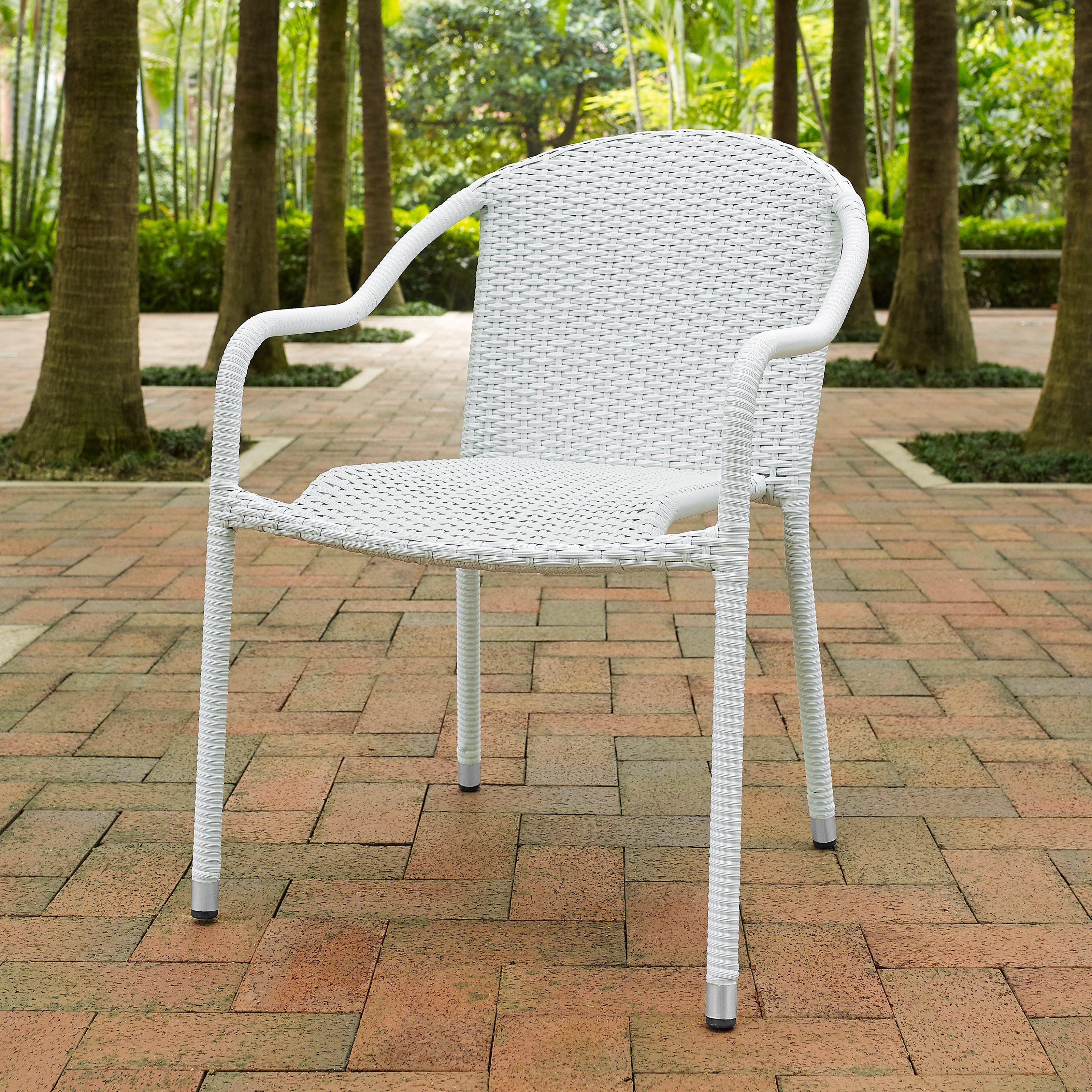 Crosley Palm Harbor Outdoor Wicker Stackable Chairs Set Of pertaining to sizing 3200 X 3200