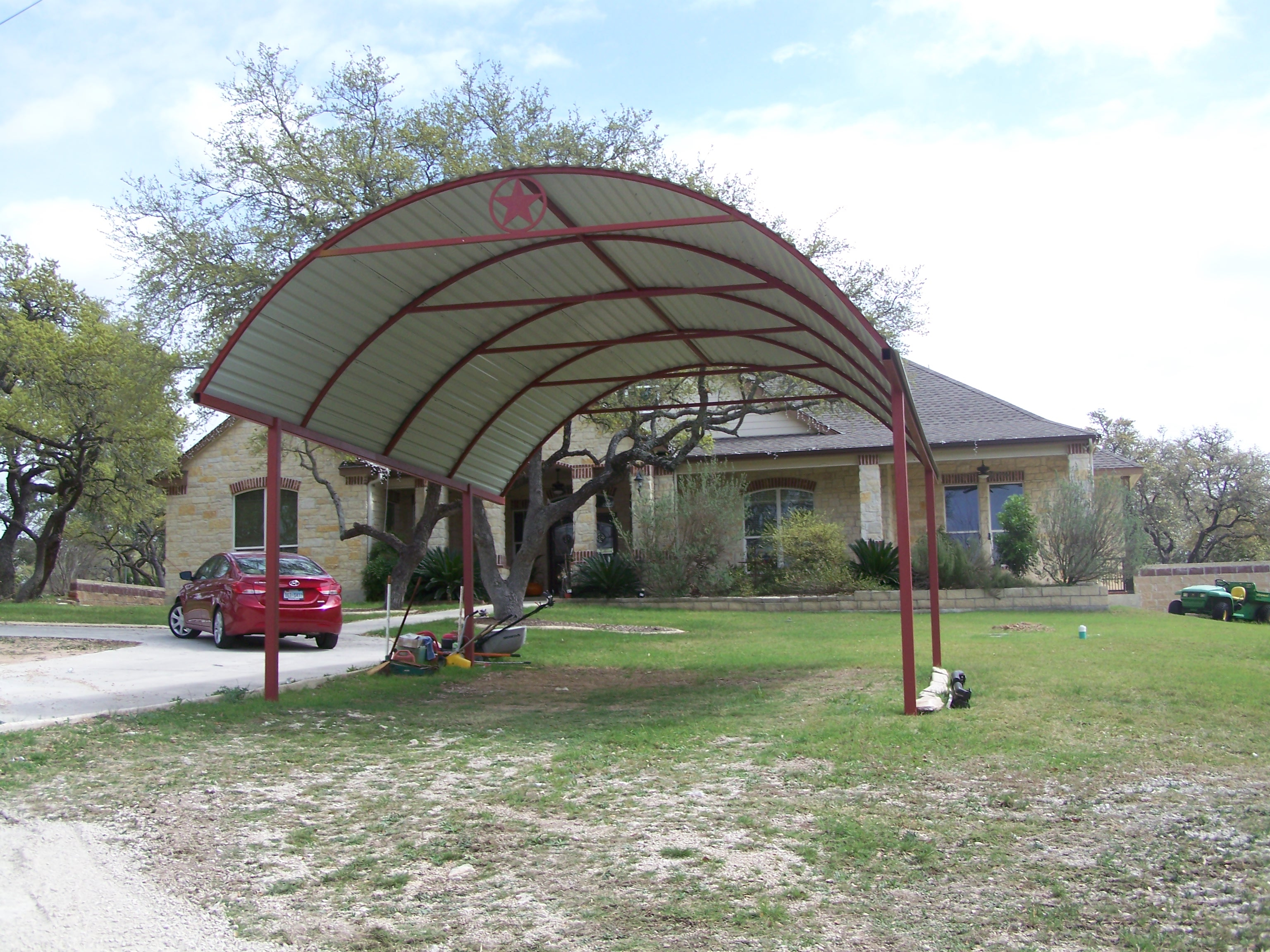 Custom Arched Carport With Decals Bulverde Tx Carport for proportions 3072 X 2304