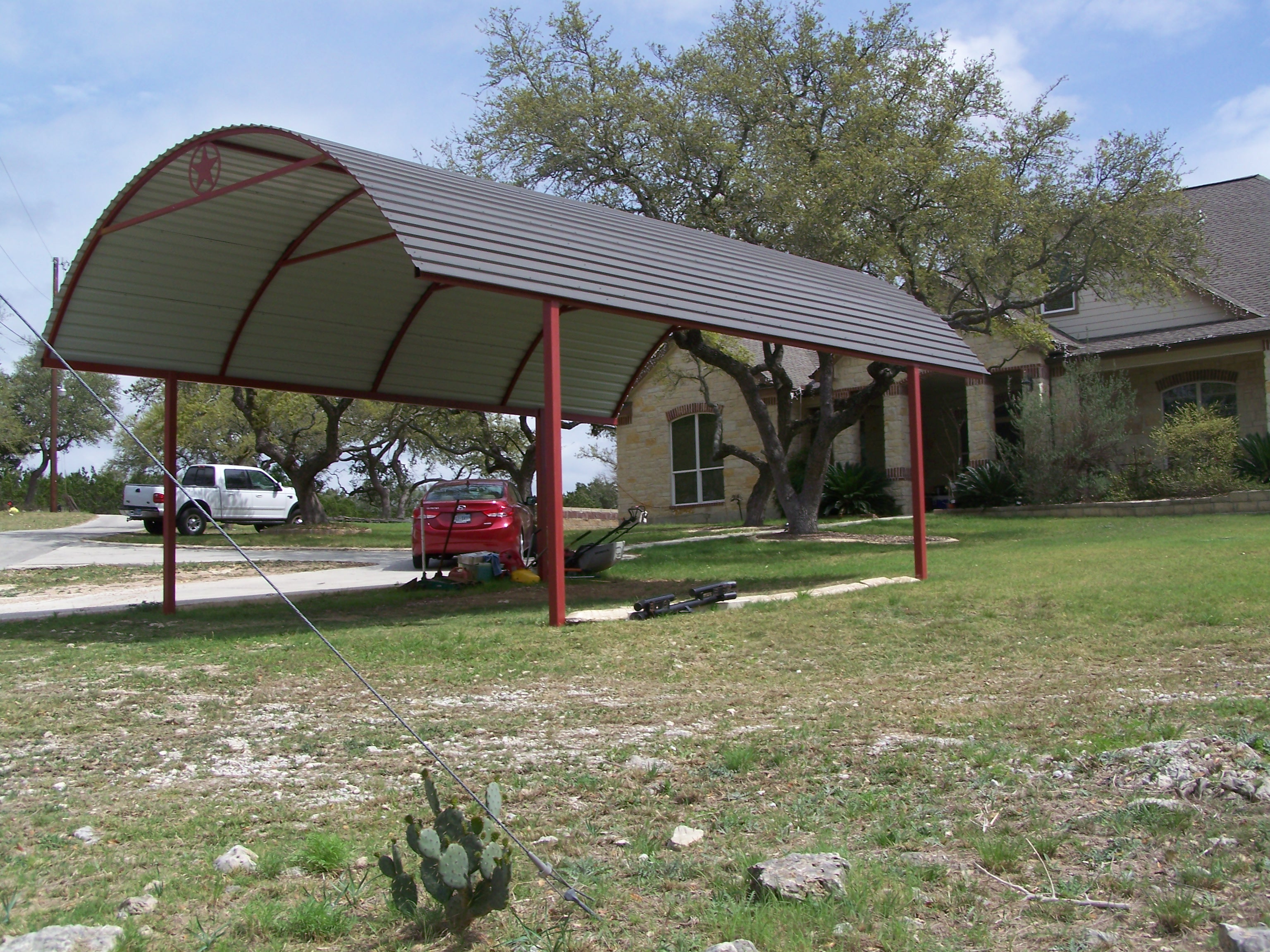 Custom Arched Carport With Decals Bulverde Tx Carport pertaining to proportions 3072 X 2304