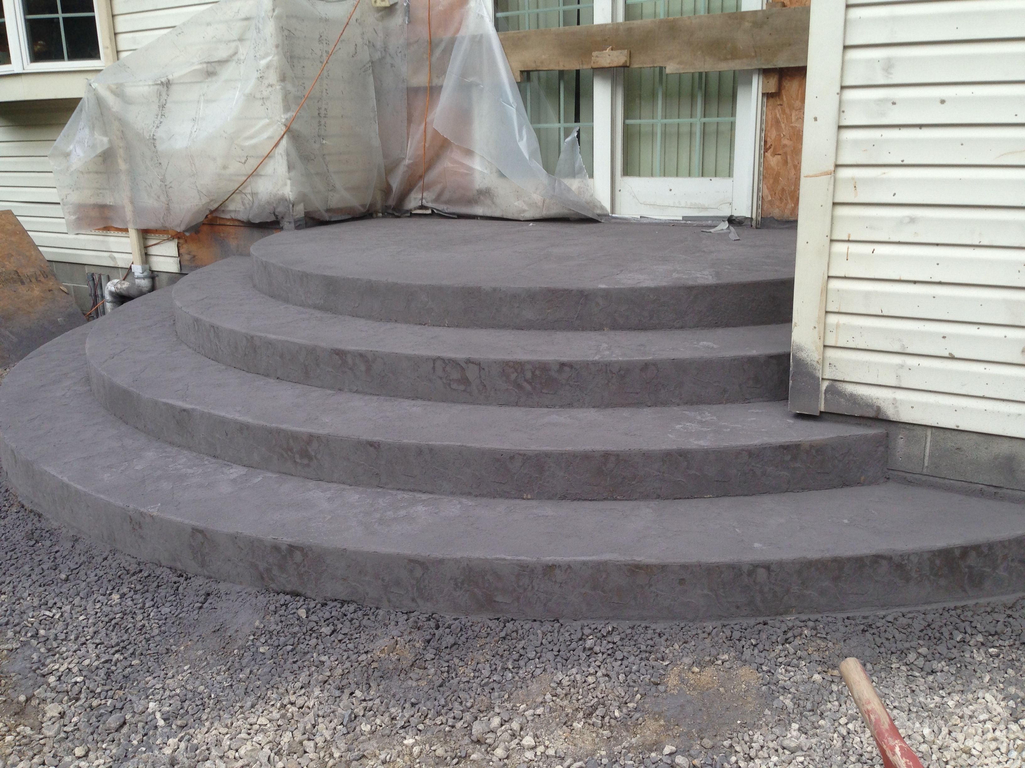 Custom Steps Poured Stamped And Colored Just After Peeling within measurements 3264 X 2448