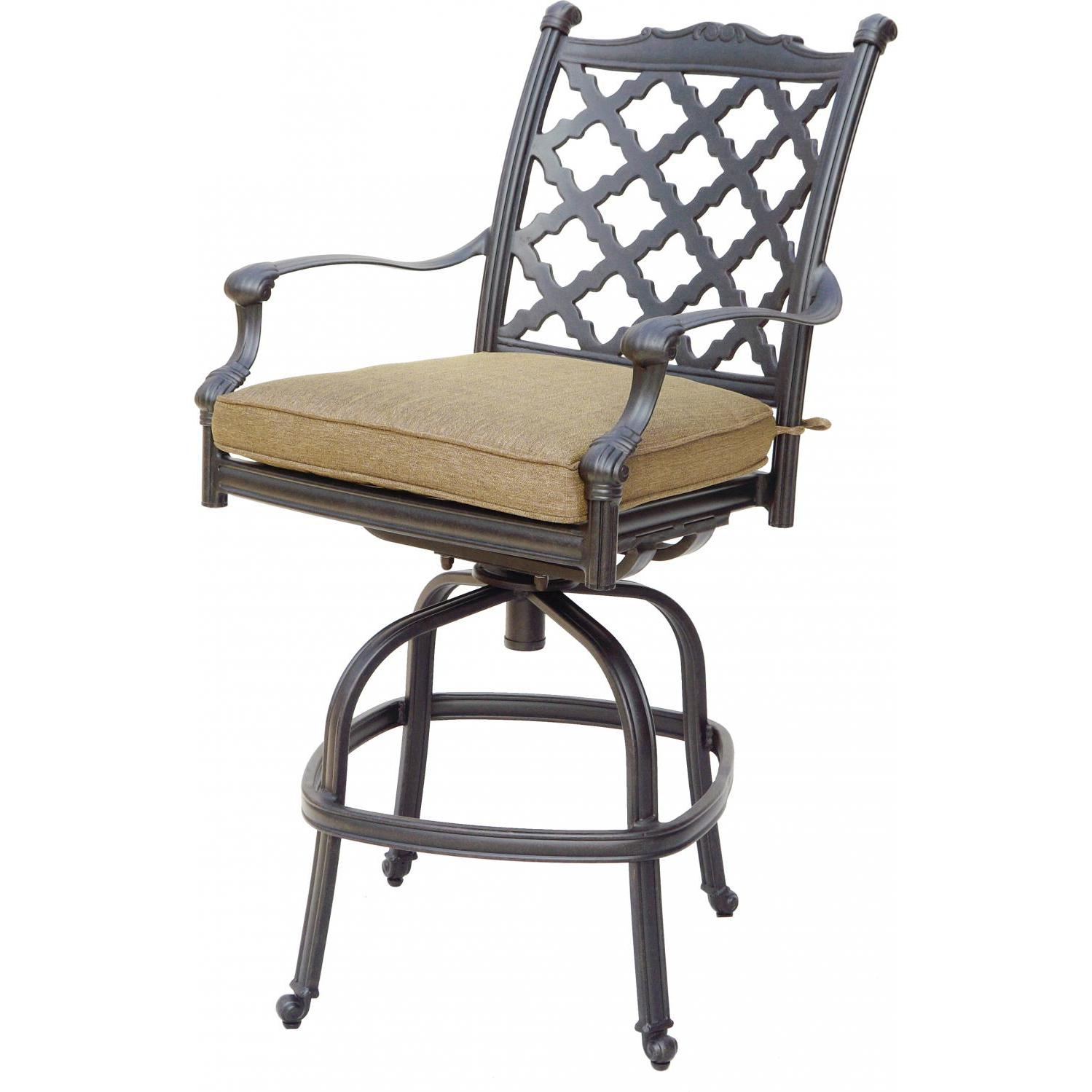 Darlee Camino Real Cast Aluminum Counter Height Swivel Patio Bar Stool in size 1499 X 1499