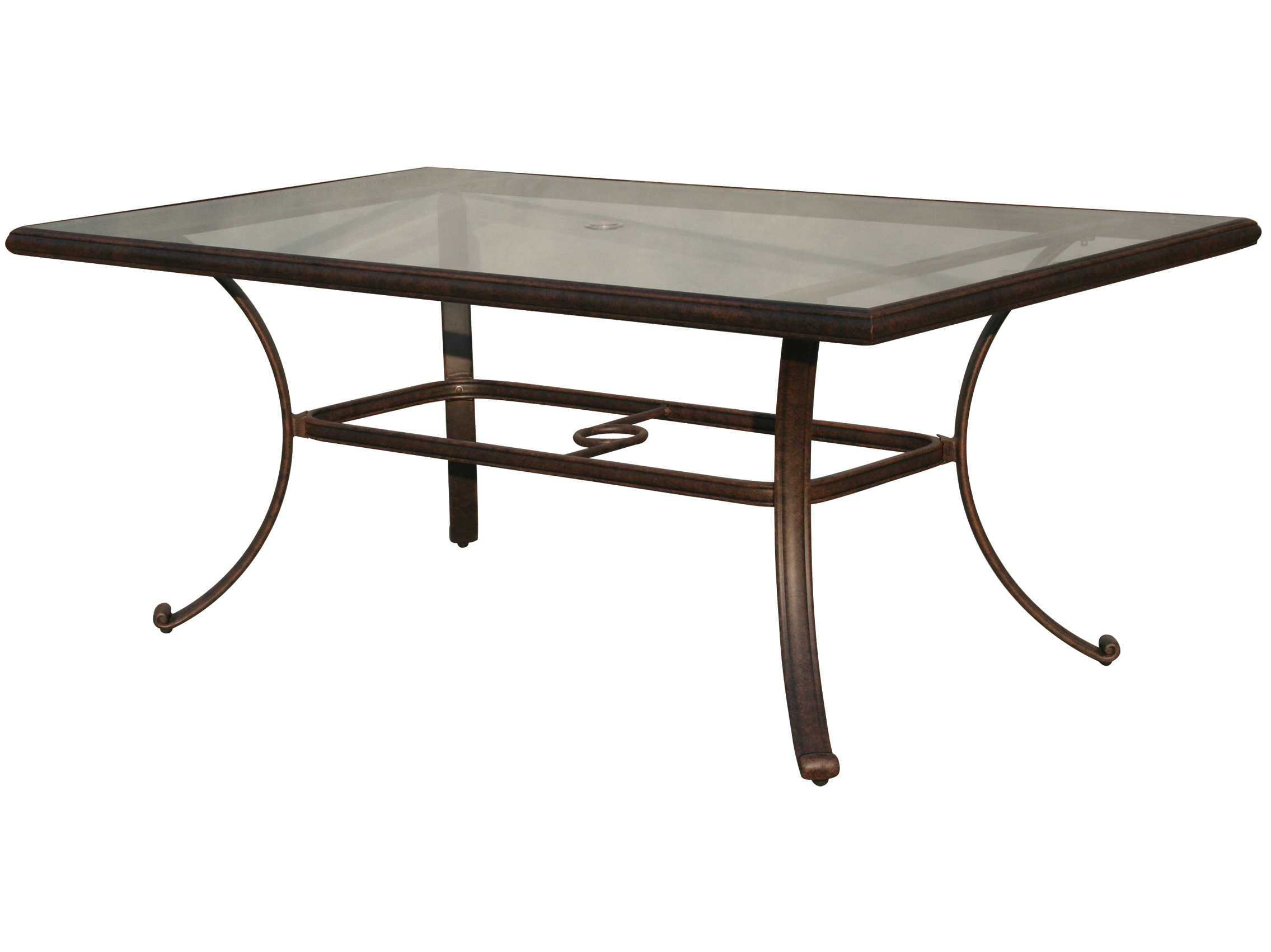 Darlee Outdoor Living Glass Top Cast Aluminum Antique Bronze 72 X 42 Rectangular Dining Table regarding sizing 2271 X 1703