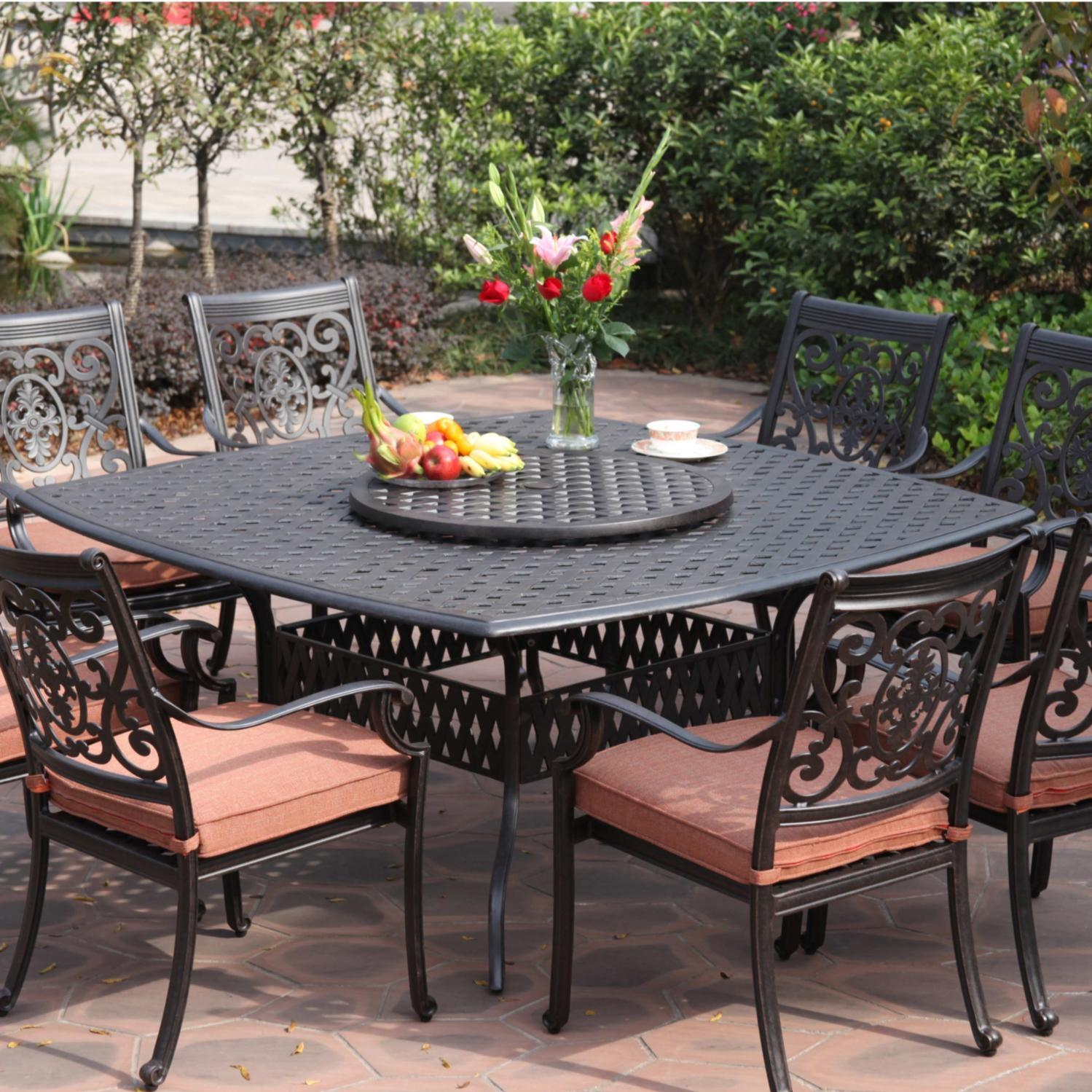 Darlee St Cruz 9 Piece Cast Aluminum Patio Dining Set With regarding dimensions 1499 X 1499