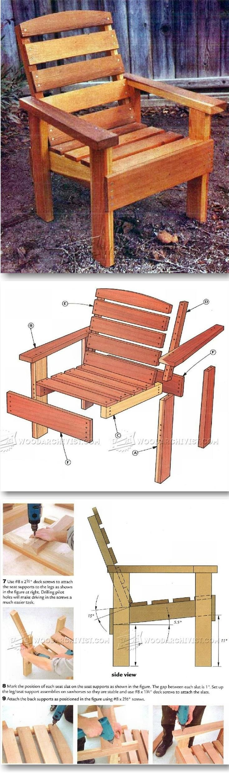 Deck Chair Plans Outdoor Furniture Plans Projects throughout size 735 X 2489