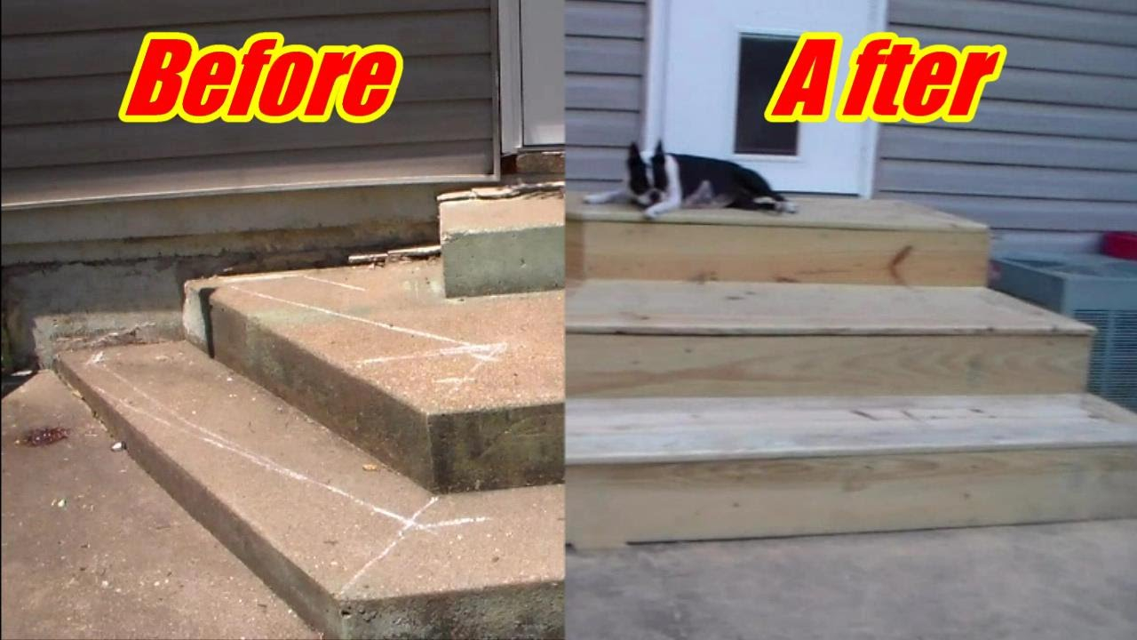 Deck Steps Over Crooked Concrete intended for proportions 1280 X 720