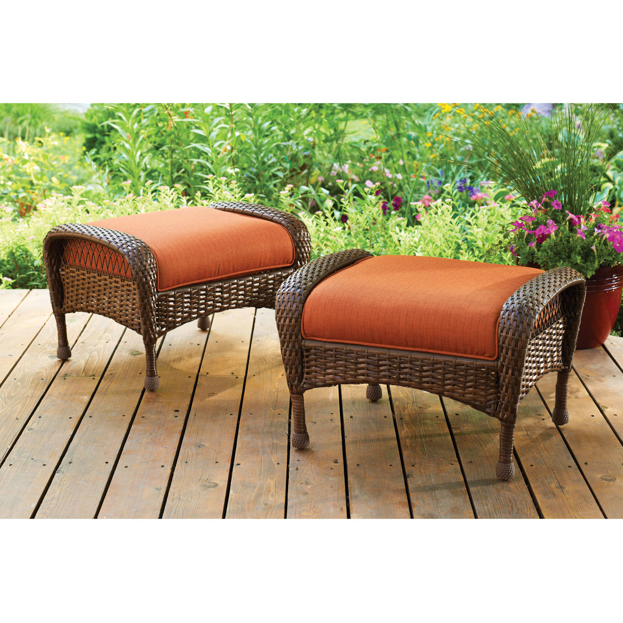 Details About Better Homes And Gardens Azalea Ridge Outdoor Ottomans Set Of 2 pertaining to size 2000 X 2000