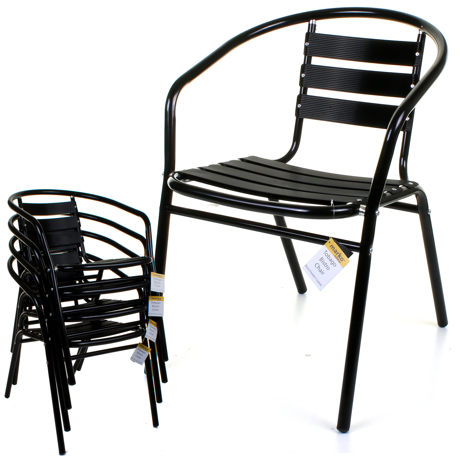 Details About Bistro Chair Aluminium Black Finish Lightweight Outdoor Patio Garden Furniture inside measurements 1600 X 1600