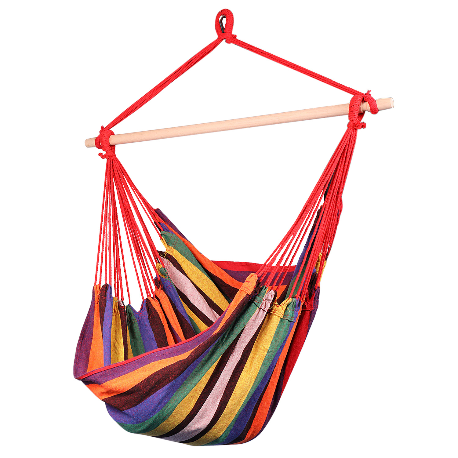 Details About Brazilian Hammock Chair Cotton Weave Porch Swing W Spreader Bar Tropic Red with regard to proportions 1500 X 1500