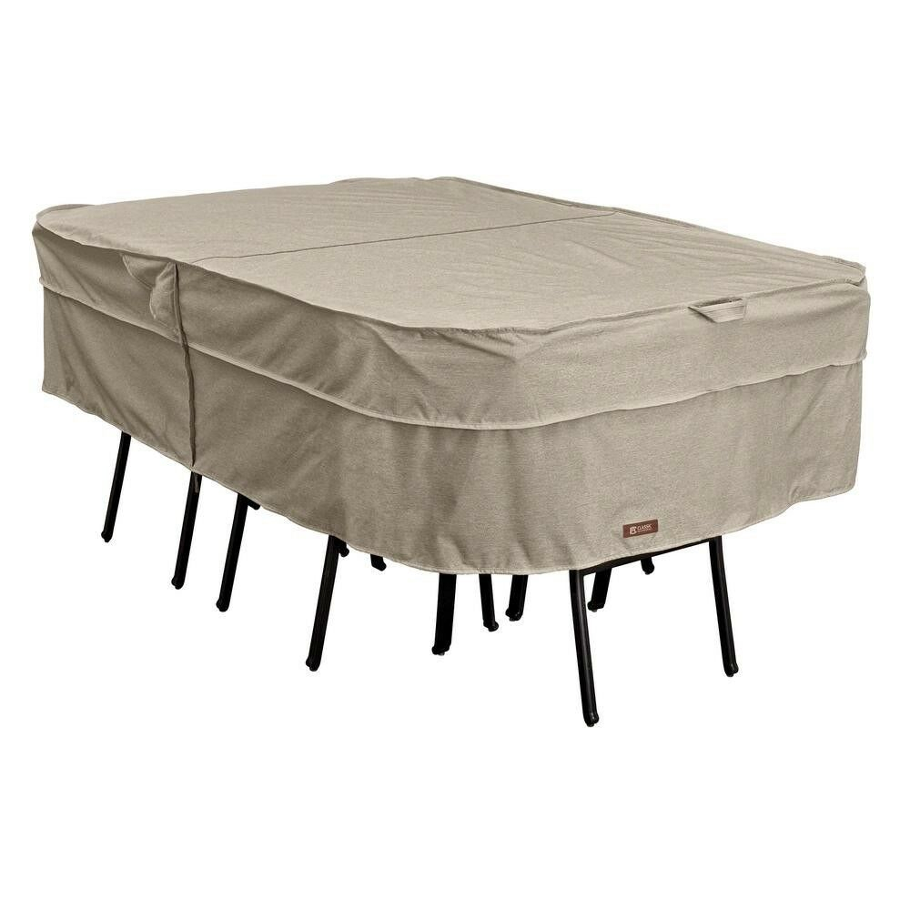 Details About Classic Accessories Large Rectangular Oval Patio Table Chair Set Cover Grey pertaining to measurements 1000 X 1000