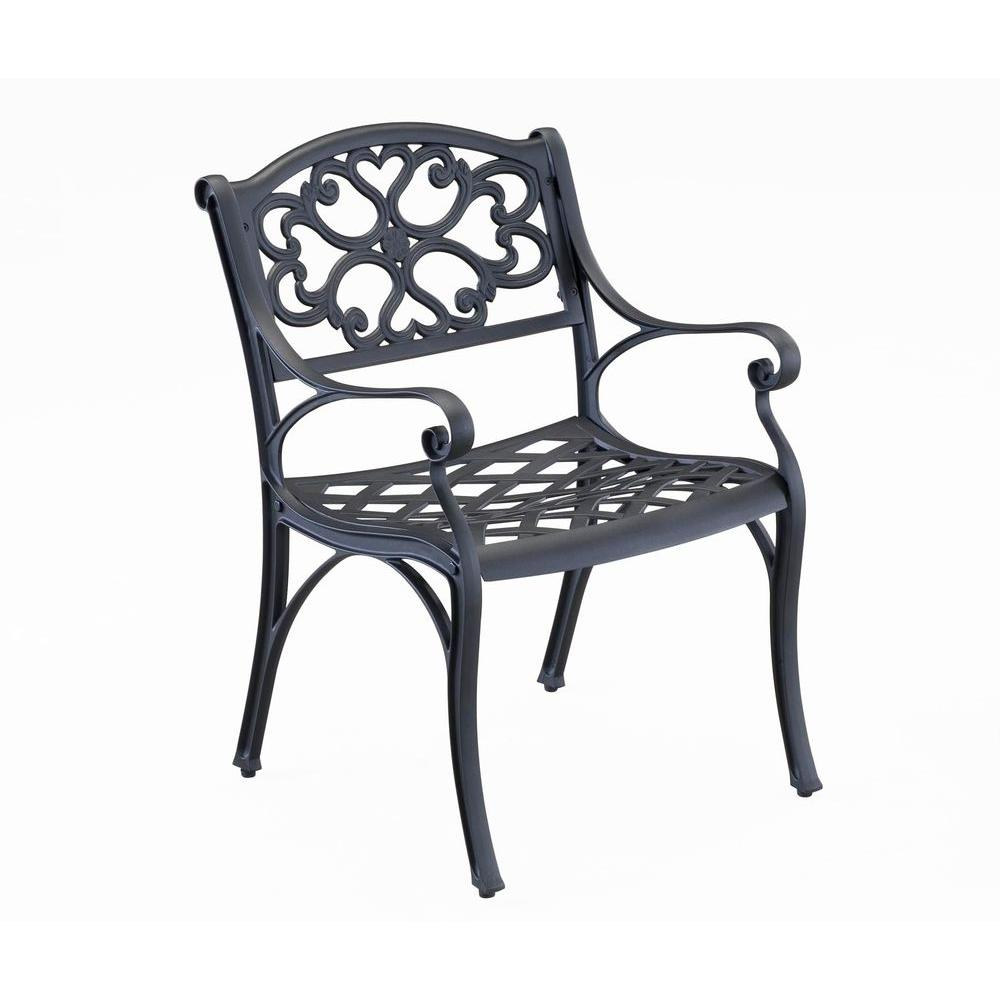 Details About Home Styles Dining Chair 2 Pack Black Patio Aluminum Armchair Uv Protected New intended for sizing 1000 X 1000