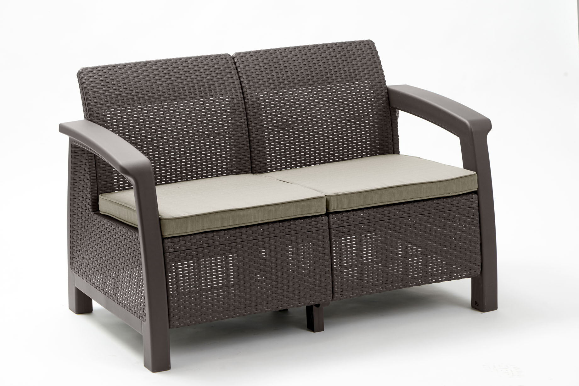 Details About Keter Bahamas Loveseat Resin Outdoor Patio Furniture Brown intended for proportions 1840 X 1228