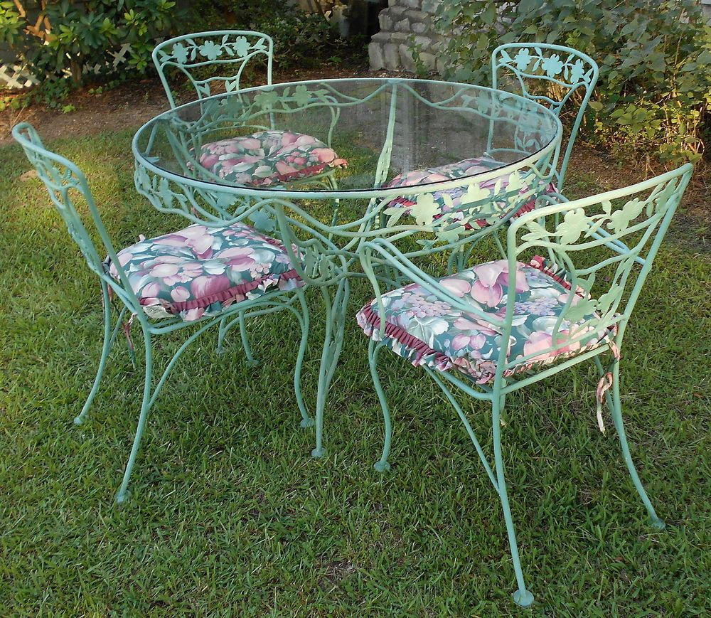 Details About Meadowcraft Wrought Iron Furniture Complete for sizing 1000 X 869