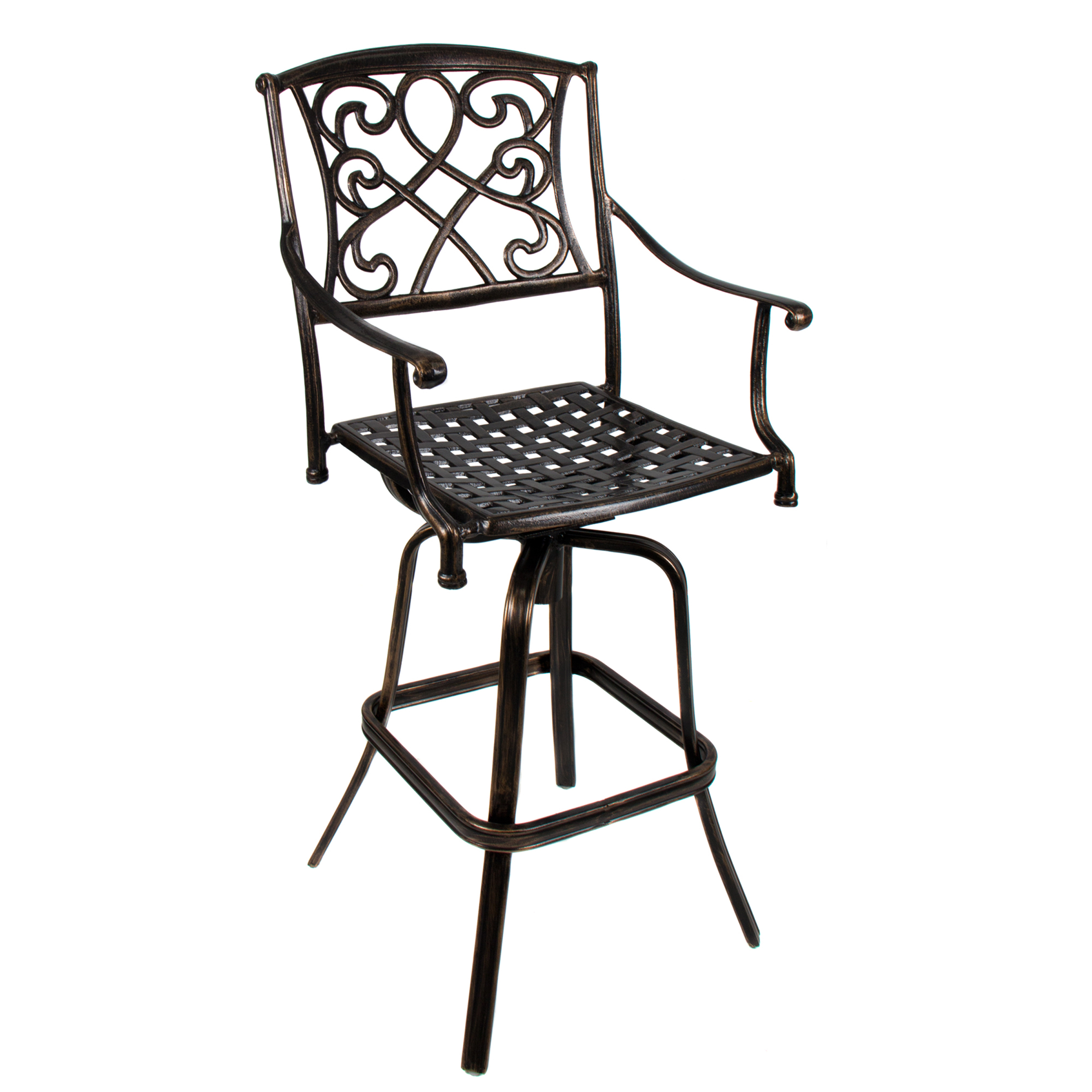 Details About Outdoor Cast Aluminum Swivel Bar Stool Patio Furniture Antique Copper Design intended for sizing 2600 X 2600