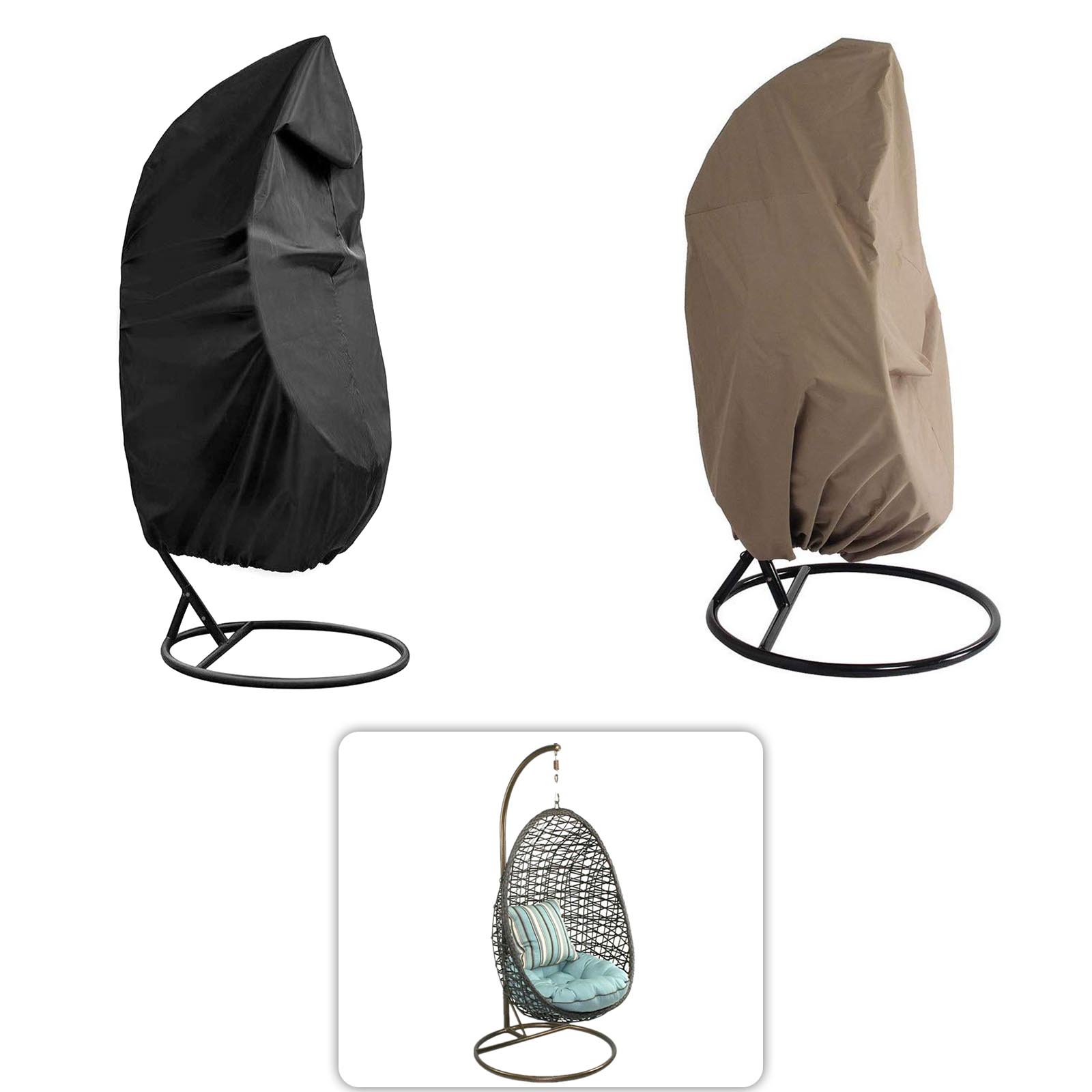 Details About Rattan Swing Chair Cover Blackbeige Hanging Rattan Swing Patio Egg Chair Cover in size 1600 X 1600