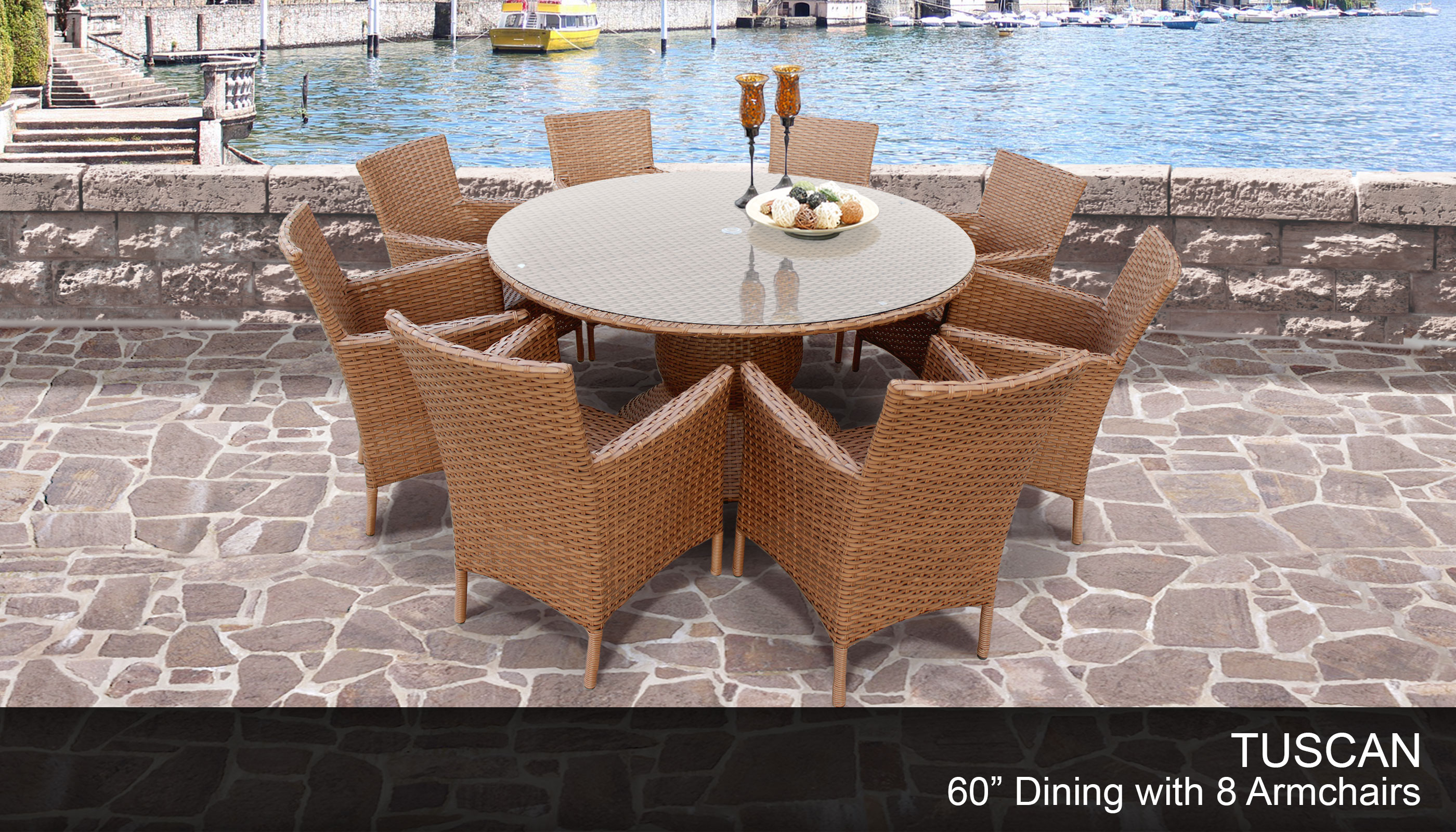 Details About Tuscan 60 Inch Outdoor Patio Dining Table With 8 Chairs for measurements 2800 X 1600