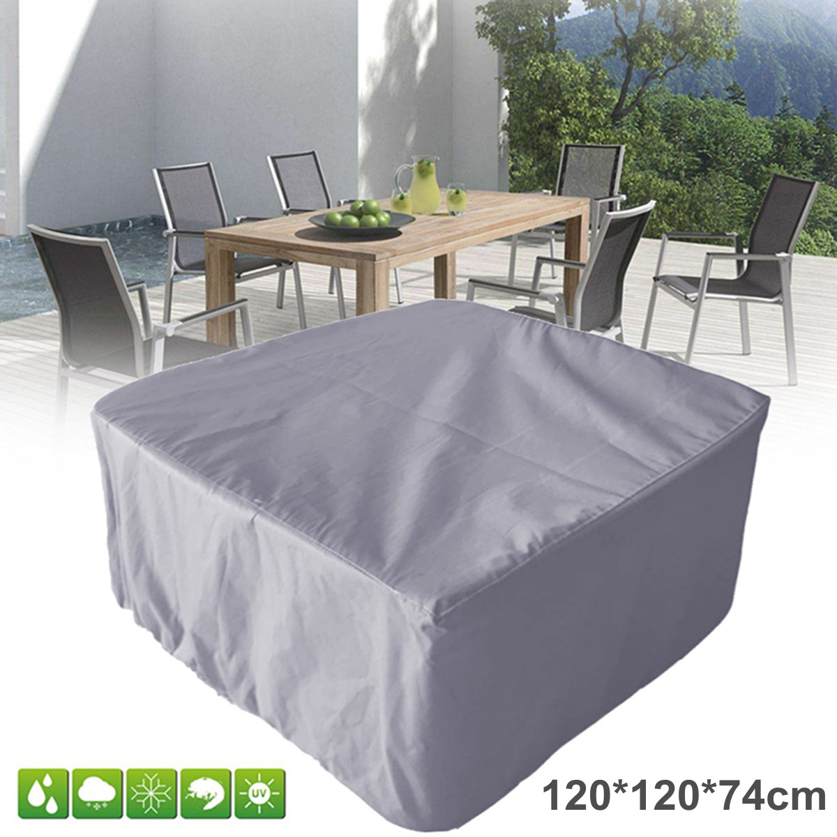Details About Waterproof Square Table Furniture Cover Garden Yard Patio Outdoor Sun in sizing 1200 X 1200