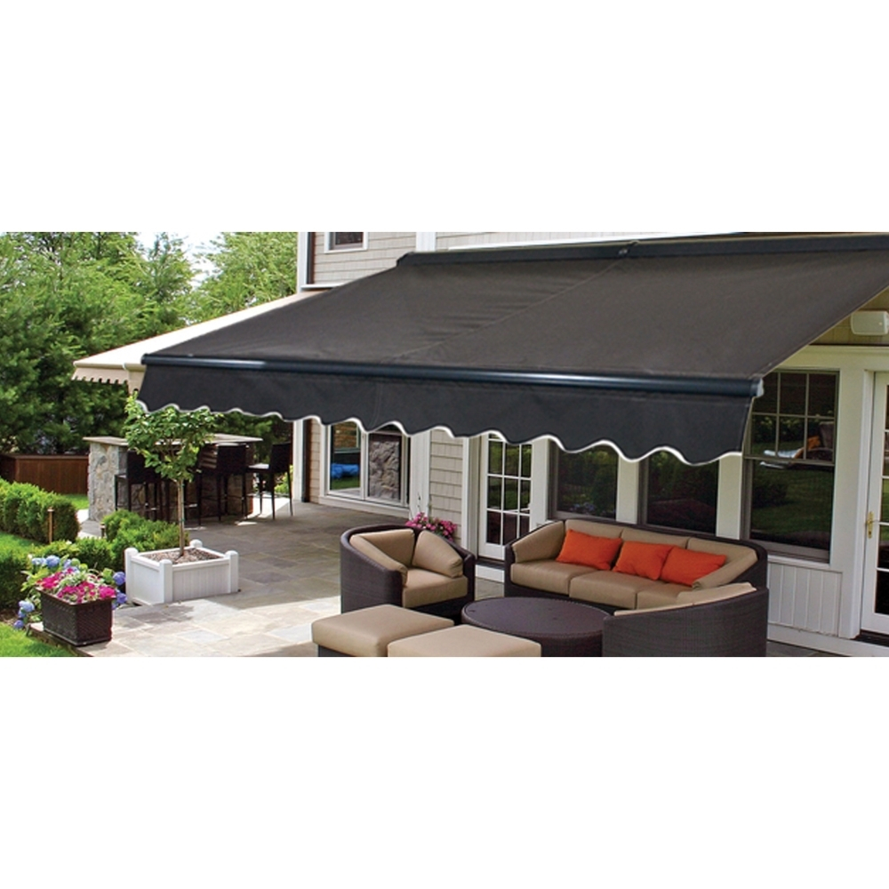 Details Zu Aleko Sunshade Half Cassette Retractable Patio Deck Awning 16x10 Ft Black Color in proportions 1000 X 1000