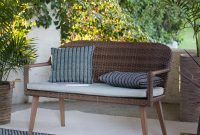 Details Zu Outdoor Brown Wicker Bench All Weather Cushioned Patio Furniture Porch Loveseat for measurements 1600 X 1600